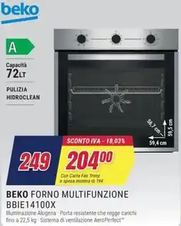 Trony BEKO FORNO MULTIFUNZIONE BBIE14100X offerta