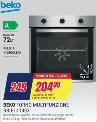 Trony BEKO FORNO MULTIFUNZIONE BBIE14100X offerta