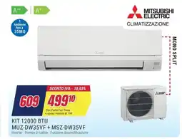 Trony MITSUBISHI ELECTRIC CLIMATIZZAZIONE KIT 12000 BTU MUZ-DW35VF+ MSZ-DW35VF offerta
