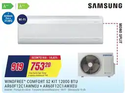 Trony SAMSUNG WINDFREE COMFORT S2 KIT 12000 BTU AR60F12C1AWNEU + AR60F12C1AWXEU offerta