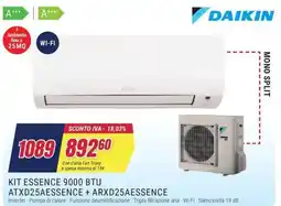 Trony DAIKIN KIT ESSENCE 9000 BTU ATXD25AESSENCE + ARXD25AESSENCE offerta