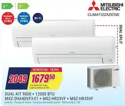 Trony MITSUBISHI ELECTRIC DUAL KIT 9000+ 12000 BTU MXZ-2HA40VF3-E1 + MSZ-HR25VF+ MSZ-HR35VF offerta