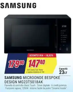 Trony SAMSUNG MICROONDE BESPOKE DESIGN MG23T5018AK offerta