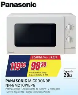 Trony PANASONIC MICROONDE NN-GM21QWEPG offerta
