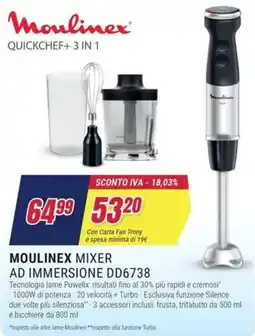Trony MOULINEX MIXER AD IMMERSIONE DD6738 offerta