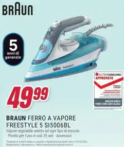 Trony BRAUN FERRO A VAPORE FREESTYLE 5 S15006BL offerta