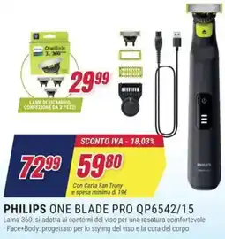 Trony PHILIPS ONE BLADE PRO QP6542/15 offerta