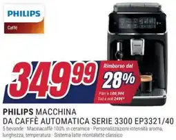 Trony PHILIPS MACCHINA DA CAFFÈ AUTOMATICA SERIE 3300 EP3321/40 offerta
