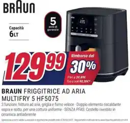 Trony BRAUN FRIGGITRICE AD ARIA MULTIFRY 5 HF5075 offerta
