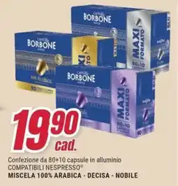 Trony Confezione da 80+10 capsule in alluminio compatibili nespresso miscela 100% arabica - decisa - nobile offerta