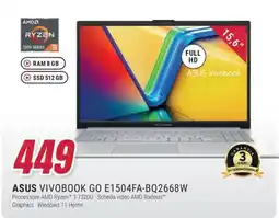 Trony ASUS VIVOBOOK GO E1504FA-BQ2668W offerta