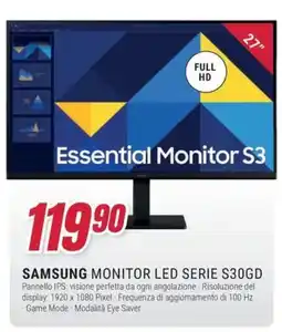 Trony SAMSUNG MONITOR LED SERIE S30GD offerta