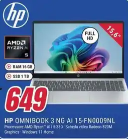 Trony HP OMNIBOOK 3 NG AI 15-FN0009NL offerta