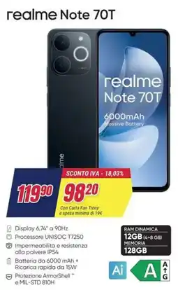 Trony realme Note 70T offerta