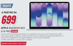 Trony APPLE MACBOOK NEO A18 PRO 256GB offerta