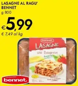 Bennet Lasagne al ragu' BENNET offerta