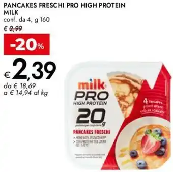 Bennet Pancakes freschi pro high protein MILK offerta