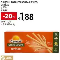 Bennet Grissini torinesi senza lievito CÉRÉAL offerta