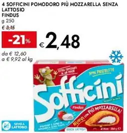 Bennet 4 sofficini pomodoro più mozzarella senza lattosio FINDUS offerta