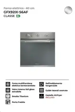 Trony GLEMGAS Forno elettrico 60 cm GFX92IX-S6AF offerta