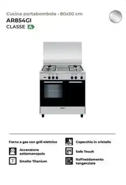Trony GLEMGAS Cucina portabombola 80x50 cm AR854GI offerta