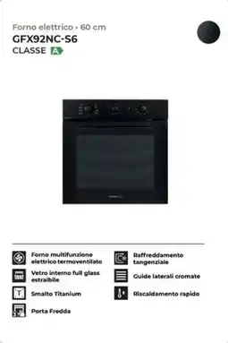 Trony GLEMGAS Forno elettrico 60 cm GFX92NC-S6 offerta