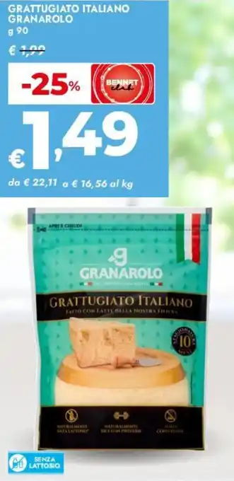 Bennet Grattugiato italiano GRANAROLO offerta