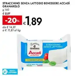 Bennet Stracchino senza lattosio benessere accadì GRANAROLO offerta