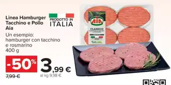 Carrefour Linea Hamburger Tacchino e Pollo Aia offerta