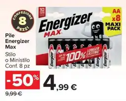 Carrefour Pile Energizer Max offerta
