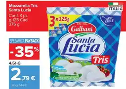 Carrefour Mozzarella Tris Santa Lucia offerta