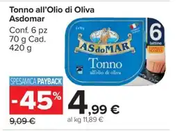 Carrefour Tonno all’Olio di Oliva AsdoMar offerta