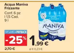 Carrefour Acqua Maniva Frizzante offerta
