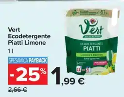 Carrefour Vert Ecodetergente Piatti Limone offerta
