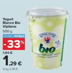 Carrefour Yogurt Bianco Bio Vipiteno offerta