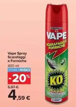 Carrefour Vape Spray Scarafaggi e Formiche offerta