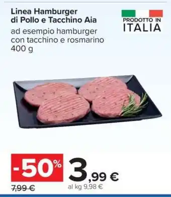 Carrefour Linea Hamburger di Pollo e Tacchino Aia offerta