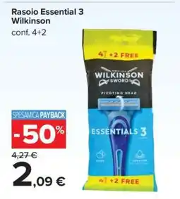 Carrefour Rasoio Essential 3 Wilkinson offerta