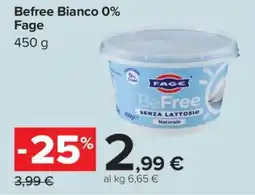 Carrefour Befree Bianco 0% Fage offerta