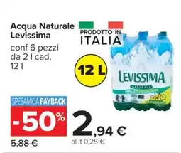Carrefour Acqua Naturale Levissima offerta