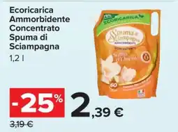 Carrefour ECORICARICA AMMORBIDENTE CONCENTRATO SPUMA DI SCIAMPAGNA offerta