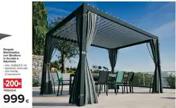 Carrefour Pergola Bioclimatica con Struttura in Acciaio e Alluminio offerta