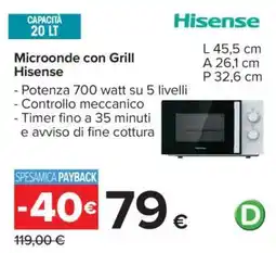 Carrefour Microonde con Grill Hisense offerta