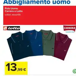 Carrefour Polo Uomo Carrera o Lotto offerta
