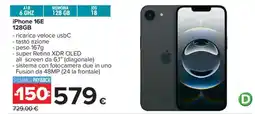 Carrefour iPhone 16E 128GB offerta