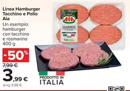 Carrefour Market Linea Hamburger Tacchino e Pollo Aia offerta