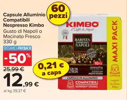 Carrefour Market Capsule Alluminio Compatibili Nespresso Kimbo offerta