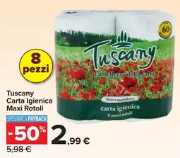 Carrefour Market Tuscany Carta Igienica Maxi Rotoli offerta
