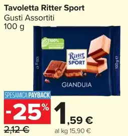 Carrefour Market Tavoletta Ritter Sport offerta