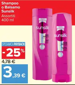 Carrefour Market Shampoo o Balsamo Sunsilk offerta